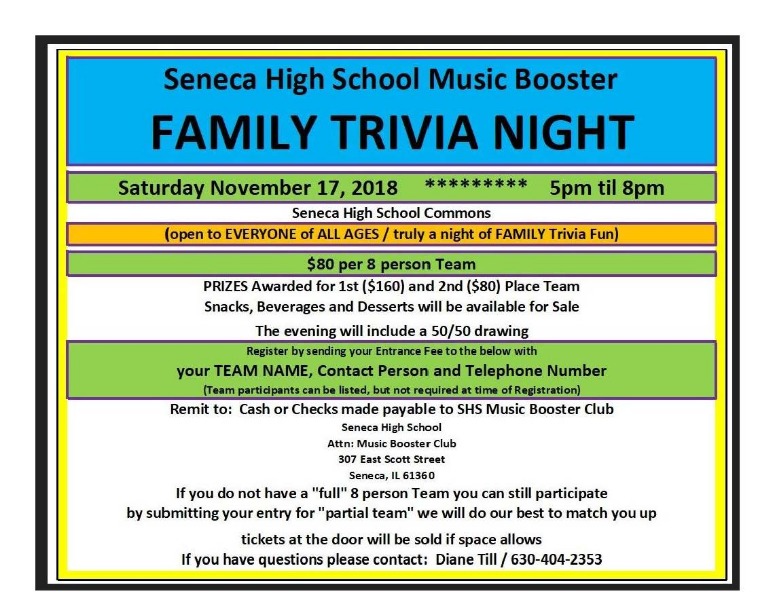 Music Booster Family Trivia Night Flier